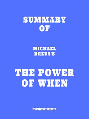 cover image of Summary of Michael Breus's the Power of When